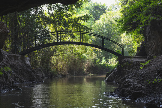 old metal bridge in lost river