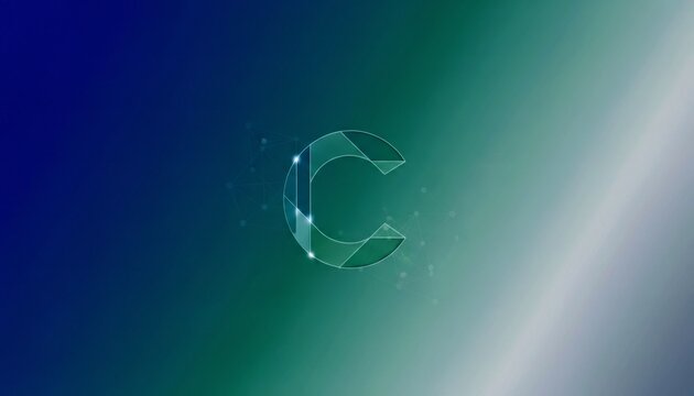 Geometric Taupe Letter C Background with Fluid Gradient and Modern Artistic Patterns