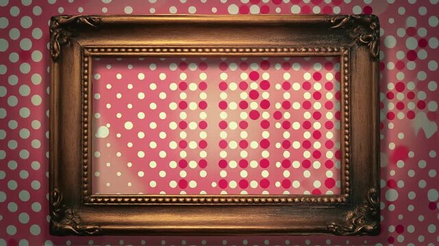 Vintage Gold Frame on Polka Dots.