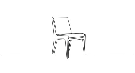 Modern Chair in Minimalist Line Art, Representing Seating and Design © Line Home