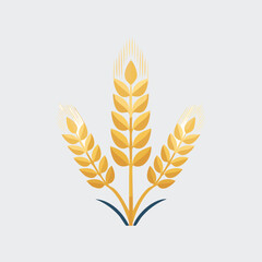 Golden Wheat Stalks Icon.