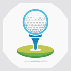 Golf Ball on Tee - A Symbol of Precision and Leisure.