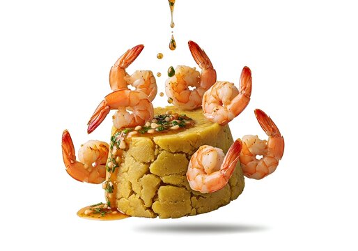 Delicious Mofongo with Shrimp and Sauce.