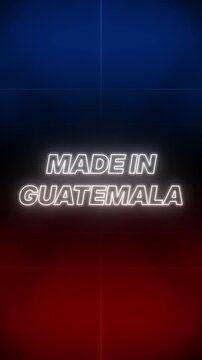 Made in Guatemala Text Retro Style vertical