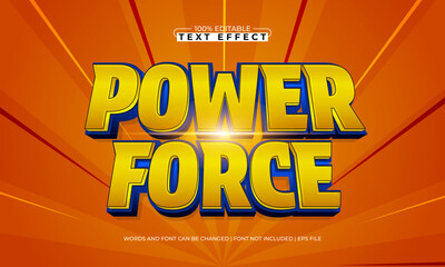 Power Force Editable Text Effect - Strong Bold Typography for Action and Gaming Design