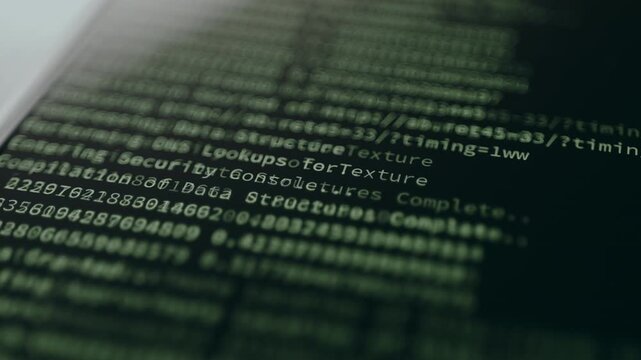 Command line interface and flowing alphanumeric symbols, ethical hacking concept