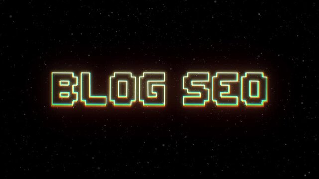 Blog SEO Neon text with retro style