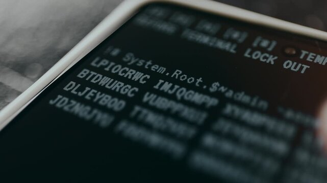Screen showing system boot logs, restricted access state for the terminal