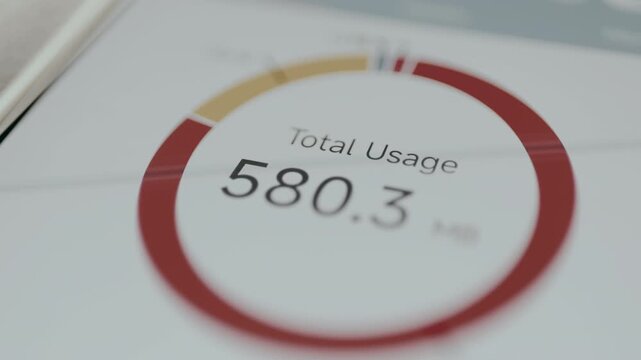 Pie chart shows a Total usage value of 580,3 MB of internet traffic used per day
