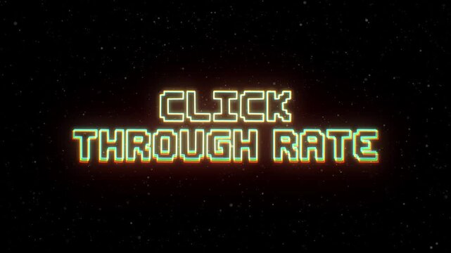 Click-Through Rate Neon text with retro style