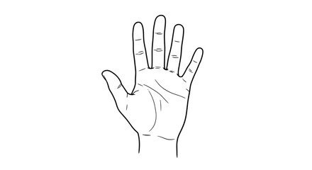 Obraz premium A detailed illustration of a human hand with fingers extended upwards