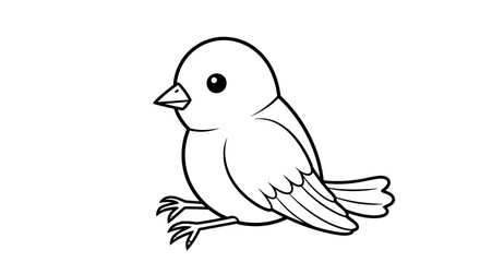 Obraz premium A simple black and white illustration of a small bird