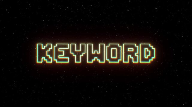Keyword Neon text with retro style