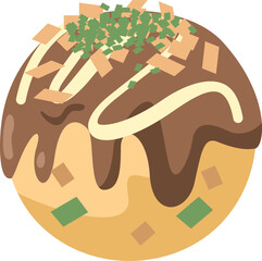 出来立てたこ焼き1個のイメージイラスト