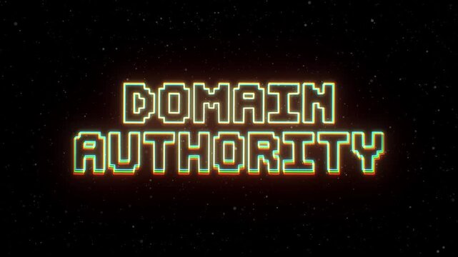 Domain Authority Neon text with retro style