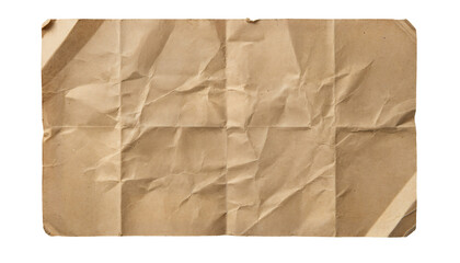 piece of brown paper tear isolated on white background
