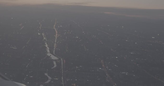 Majestic Sunset Over City with Flowing River