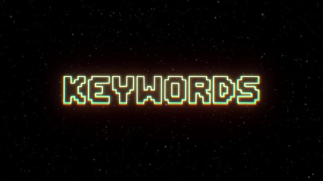 Keywords Neon text with retro style