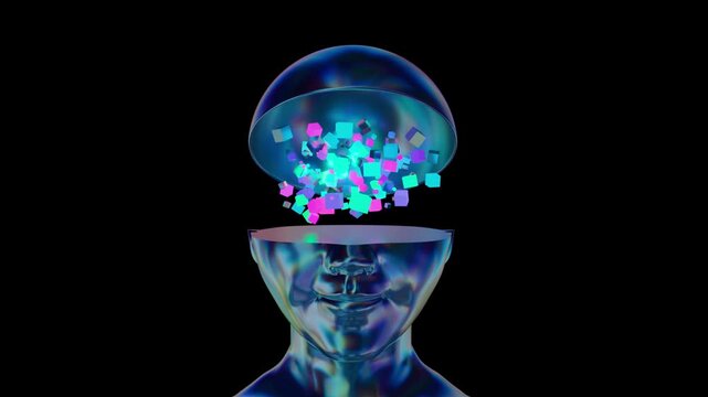 looped 3d animation meditative psychology reorganization of priorities in the mind