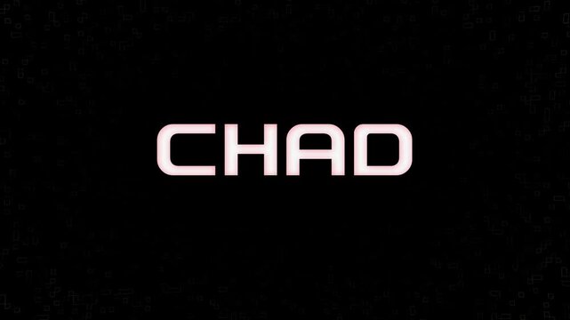 Electrified flashing CHAD animated graphic in white yellow and black