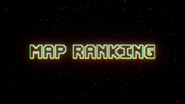 Map Ranking Neon text with retro style