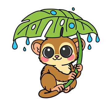 funny tarsius cartoon umbrella