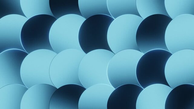 Grainy textured geometric background with blue circles. Looped