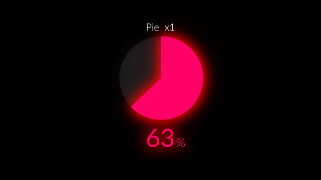 HUD Neon Infographics Pies x1 &ndash; Futuristic Sci Fi Data Interface, Glowing Digital Dashboard Elements, Cyberpunk Analytics Charts, Tech UI Visualization Pack