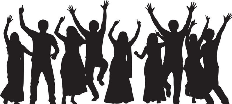 Dancing Crowd Silhouette Party People Celebration

Happy People Dancing Silhouette Vector Illustration

Concert Crowd Silhouette Group of People Dancing