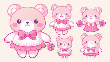 Hand drawn watercolor teddy bear toy isolated on white background.eps