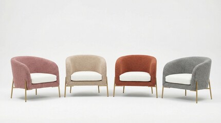 Obraz premium Modern Armchair Collection: A curated selection of contemporary armchairs, each boasting a unique color palette and minimalist design.