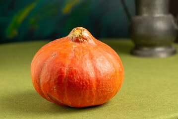 Orange pumkin on a table