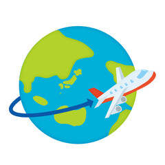 Naklejka premium 世界一周/飛行機/Around the world 