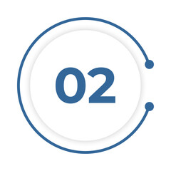 02 button with blue line