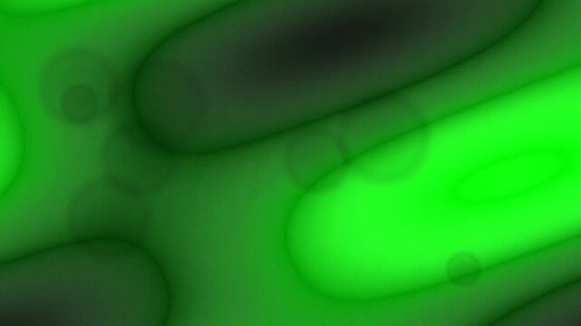 Vibrant Abstract Organic Forms Flowing and Pulsating in Dark Green Liquid Environment