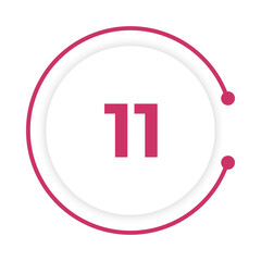 Number 11 Button with line