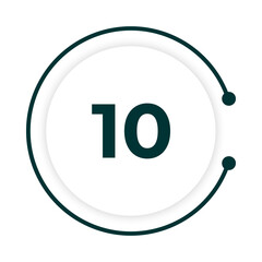 Number 10 button with black line