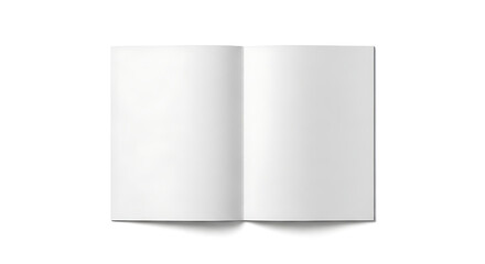 Open Blank Notebook or Magazine Mockup on White Background