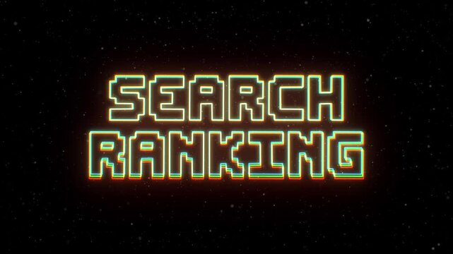 Search Ranking Neon text with retro style