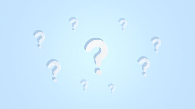 Gradient field with question marks radiating from center