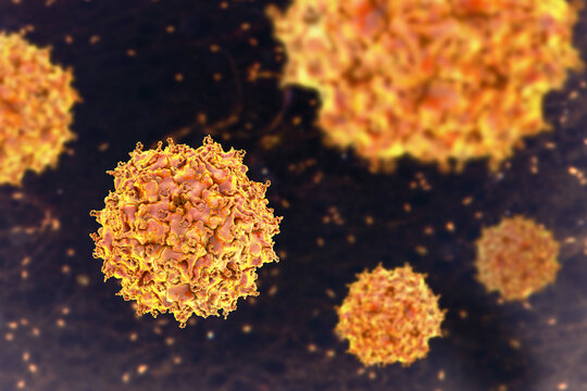 Adeno-associated virus virion, 3D illustration