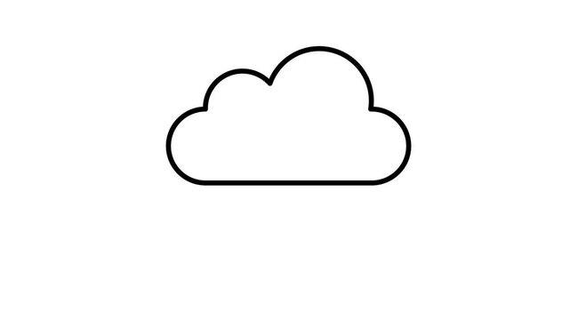 Animated thunderstorm cloud icon with lightning bolt