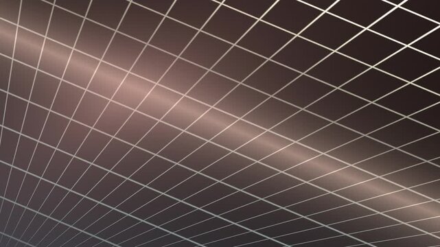 Oblique view of a dark grid with bright lines, suggesting a solar panel design