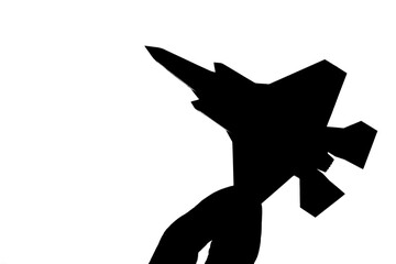 反戦、シルエットのジェット戦闘機