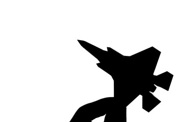 反戦、シルエットのジェット戦闘機