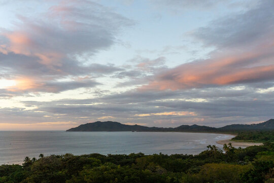 The Costa Rica coastline at sunset.