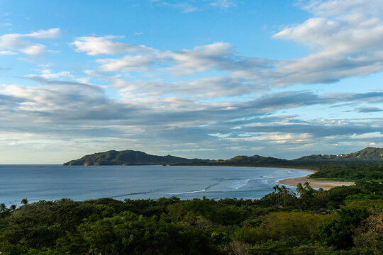 The Costa Rica coastline at sunset.