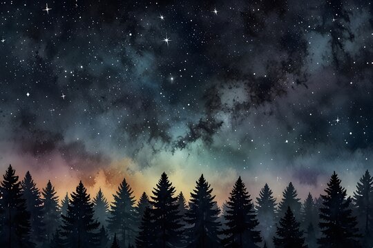 Pinecrest night sky or starry evening scene