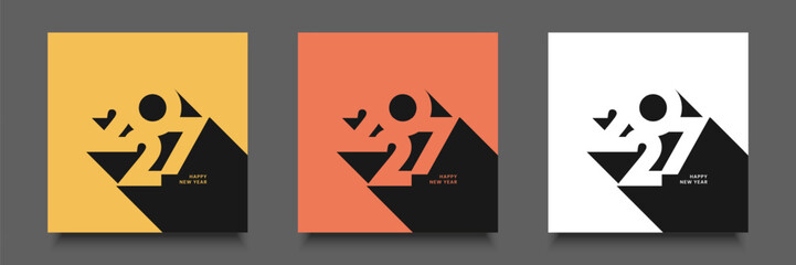 Set of 2027 New Year Number Design.