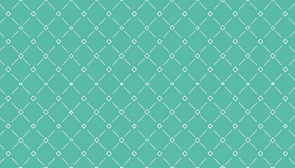 Elegant teal background with a minimalist geometric diamond and dot grid pattern, perfect for modern digital design, fabric, wallpaper, or website textures